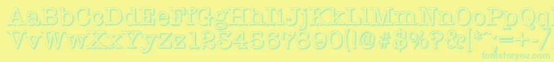 TypewritershadowRegular Font – Green Fonts on Yellow Background