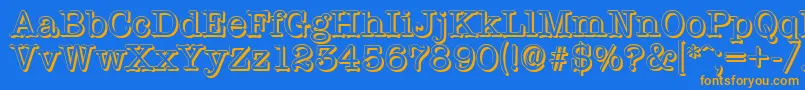 TypewritershadowRegular Font – Orange Fonts on Blue Background