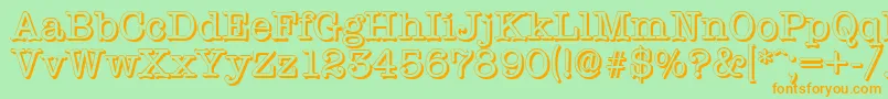 Police TypewritershadowRegular – polices orange sur fond vert