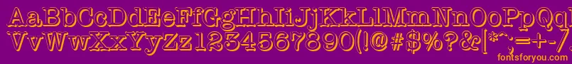 TypewritershadowRegular-Schriftart – Orangefarbene Schriften auf violettem Hintergrund