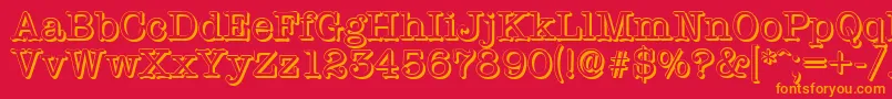 TypewritershadowRegular Font – Orange Fonts on Red Background
