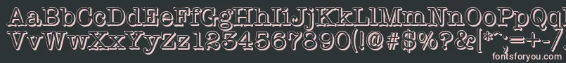 TypewritershadowRegular-Schriftart – Rosa Schriften auf schwarzem Hintergrund