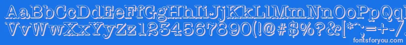TypewritershadowRegular Font – Pink Fonts on Blue Background