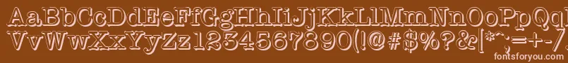 TypewritershadowRegular-Schriftart – Rosa Schriften auf braunem Hintergrund