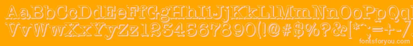 TypewritershadowRegular-Schriftart – Rosa Schriften auf orangefarbenem Hintergrund