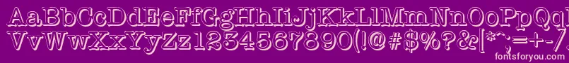 TypewritershadowRegular-Schriftart – Rosa Schriften auf violettem Hintergrund