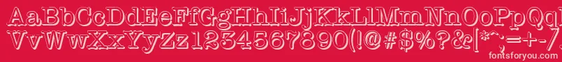 TypewritershadowRegular Font – Pink Fonts on Red Background