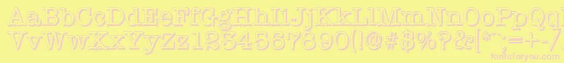 TypewritershadowRegular Font – Pink Fonts on Yellow Background