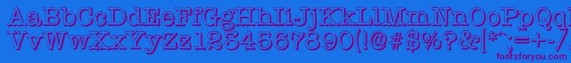 TypewritershadowRegular-Schriftart – Violette Schriften auf blauem Hintergrund
