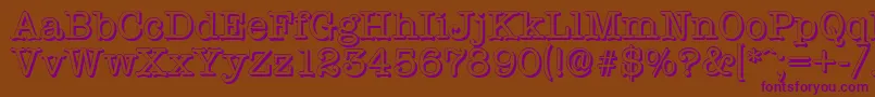 TypewritershadowRegular Font – Purple Fonts on Brown Background