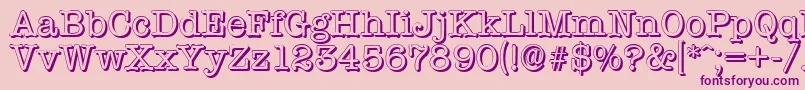 TypewritershadowRegular-Schriftart – Violette Schriften auf rosa Hintergrund