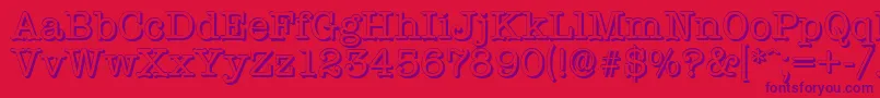 TypewritershadowRegular-Schriftart – Violette Schriften auf rotem Hintergrund