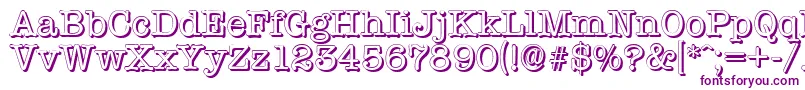 Police TypewritershadowRegular – polices violettes sur fond blanc