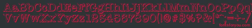 TypewritershadowRegular Font – Red Fonts on Black Background