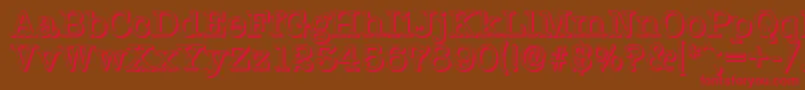 TypewritershadowRegular Font – Red Fonts on Brown Background