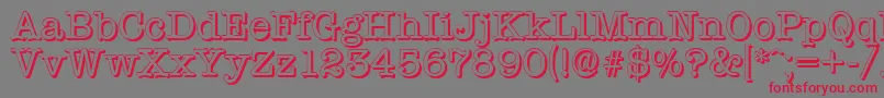 TypewritershadowRegular Font – Red Fonts on Gray Background