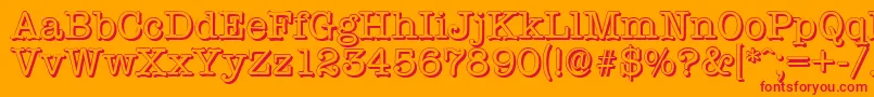TypewritershadowRegular Font – Red Fonts on Orange Background