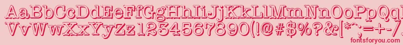TypewritershadowRegular Font – Red Fonts on Pink Background
