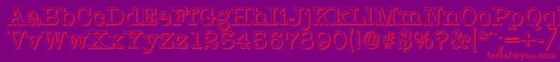 TypewritershadowRegular Font – Red Fonts on Purple Background