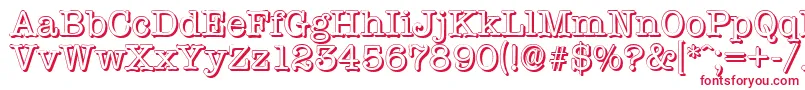 Шрифт TypewritershadowRegular – красные шрифты на белом фоне
