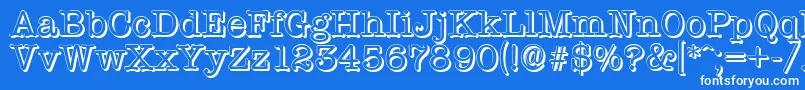Шрифт TypewritershadowRegular – белые шрифты на синем фоне