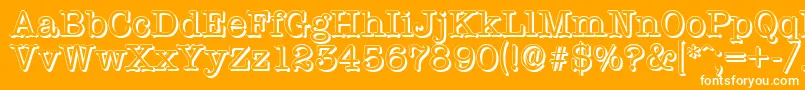 Шрифт TypewritershadowRegular – белые шрифты на оранжевом фоне