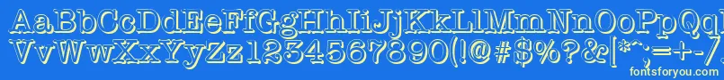 TypewritershadowRegular Font – Yellow Fonts on Blue Background
