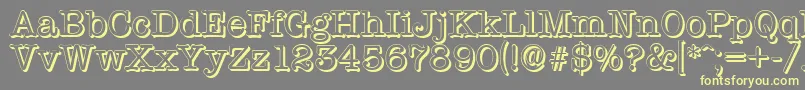 TypewritershadowRegular Font – Yellow Fonts on Gray Background