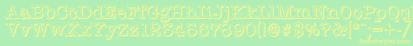 TypewritershadowRegular Font – Yellow Fonts on Green Background