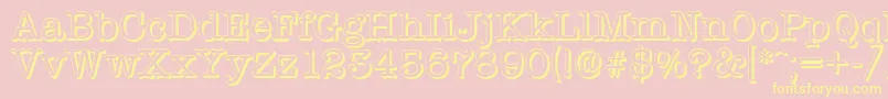 Шрифт TypewritershadowRegular – жёлтые шрифты на розовом фоне