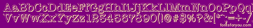 Шрифт TypewritershadowRegular – жёлтые шрифты на фиолетовом фоне