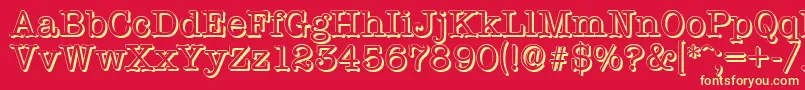 Шрифт TypewritershadowRegular – жёлтые шрифты на красном фоне