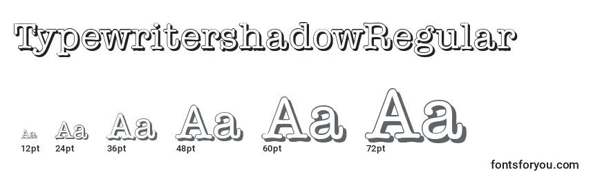 Размеры шрифта TypewritershadowRegular