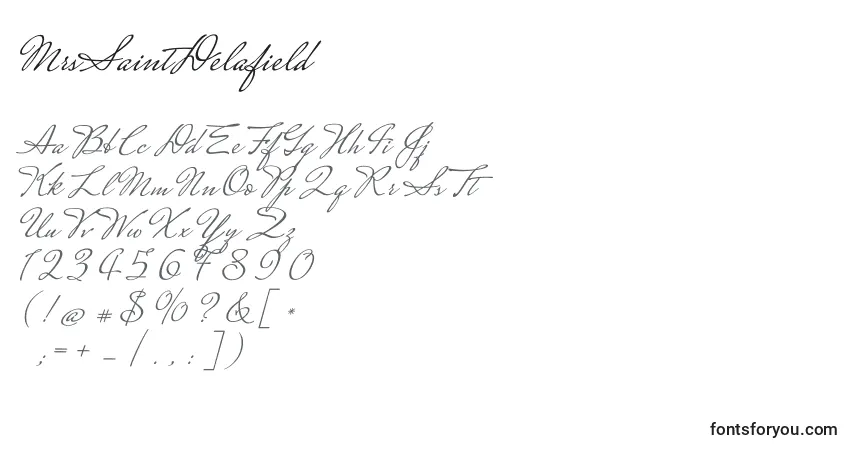 Шрифт MrsSaintDelafield – алфавит, цифры, специальные символы