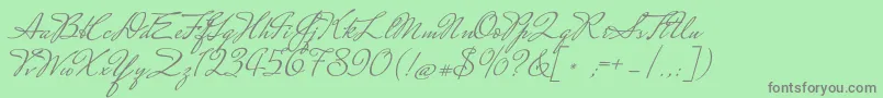 MrsSaintDelafield Font – Gray Fonts on Green Background