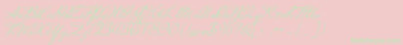 MrsSaintDelafield Font – Green Fonts on Pink Background