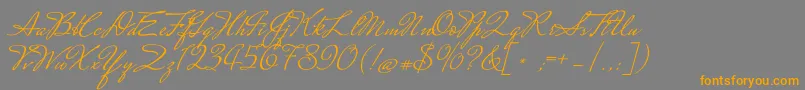 MrsSaintDelafield Font – Orange Fonts on Gray Background
