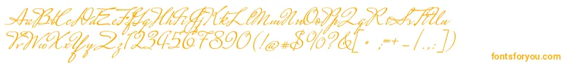 MrsSaintDelafield Font – Orange Fonts on White Background