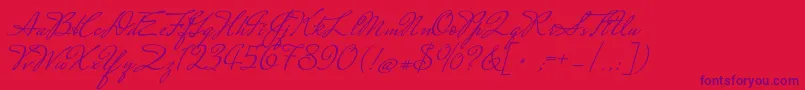 MrsSaintDelafield Font – Purple Fonts on Red Background