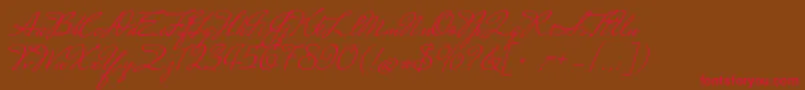 MrsSaintDelafield-Schriftart – Rote Schriften auf braunem Hintergrund