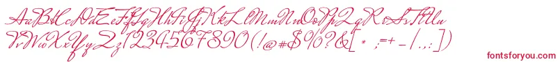 MrsSaintDelafield Font – Red Fonts on White Background