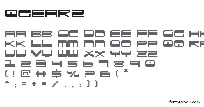 A fonte Qgear2 – alfabeto, números, caracteres especiais