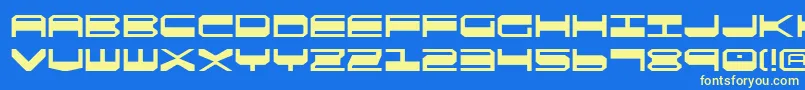 Qgear2 Font – Yellow Fonts on Blue Background