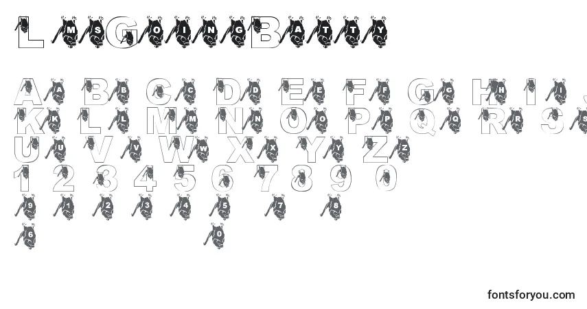 Шрифт LmsGoingBatty – алфавит, цифры, специальные символы