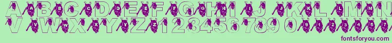 LmsGoingBatty-Schriftart – Violette Schriften auf grünem Hintergrund