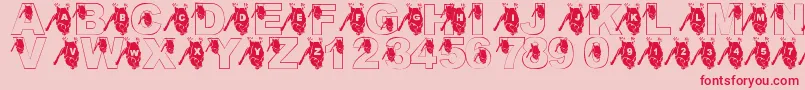 LmsGoingBatty Font – Red Fonts on Pink Background