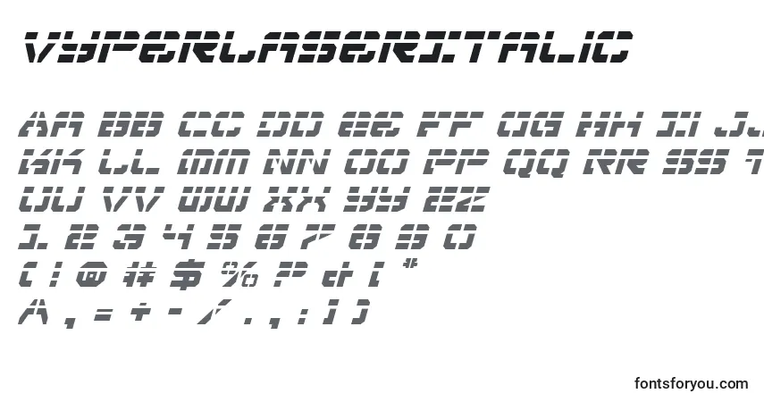 VyperLaserItalicフォント–アルファベット、数字、特殊文字