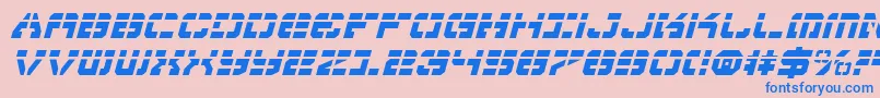 VyperLaserItalic-fontti – siniset fontit vaaleanpunaisella taustalla