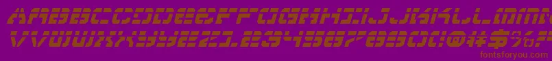 フォントVyperLaserItalic – 紫色の背景に茶色のフォント