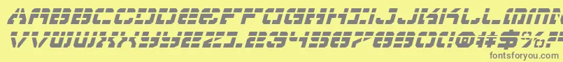 VyperLaserItalic-fontti – harmaat kirjasimet keltaisella taustalla